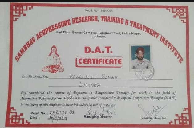 Acupressure Certificate