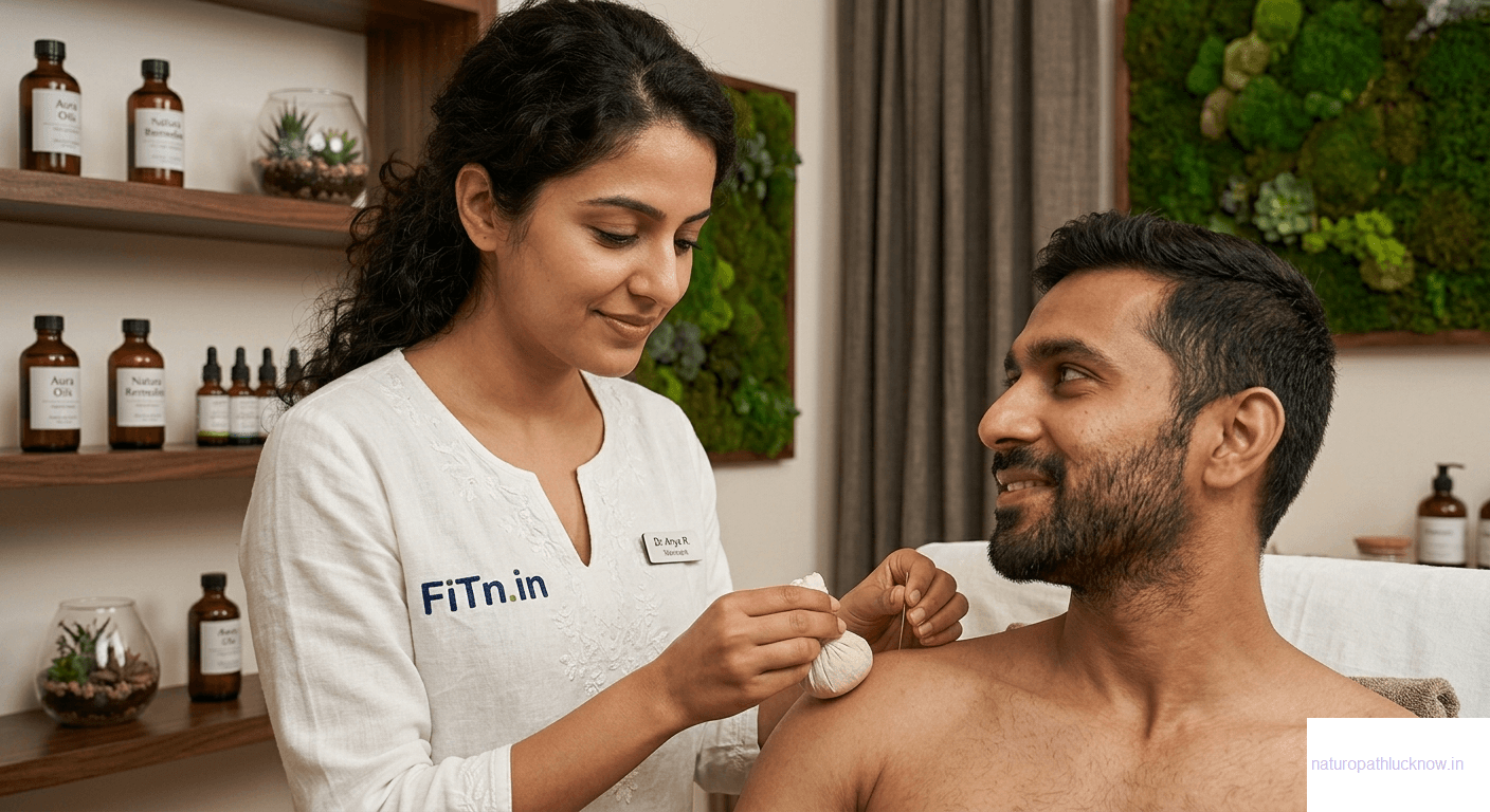 Naturopathy doctor in Lucknow giving treatment