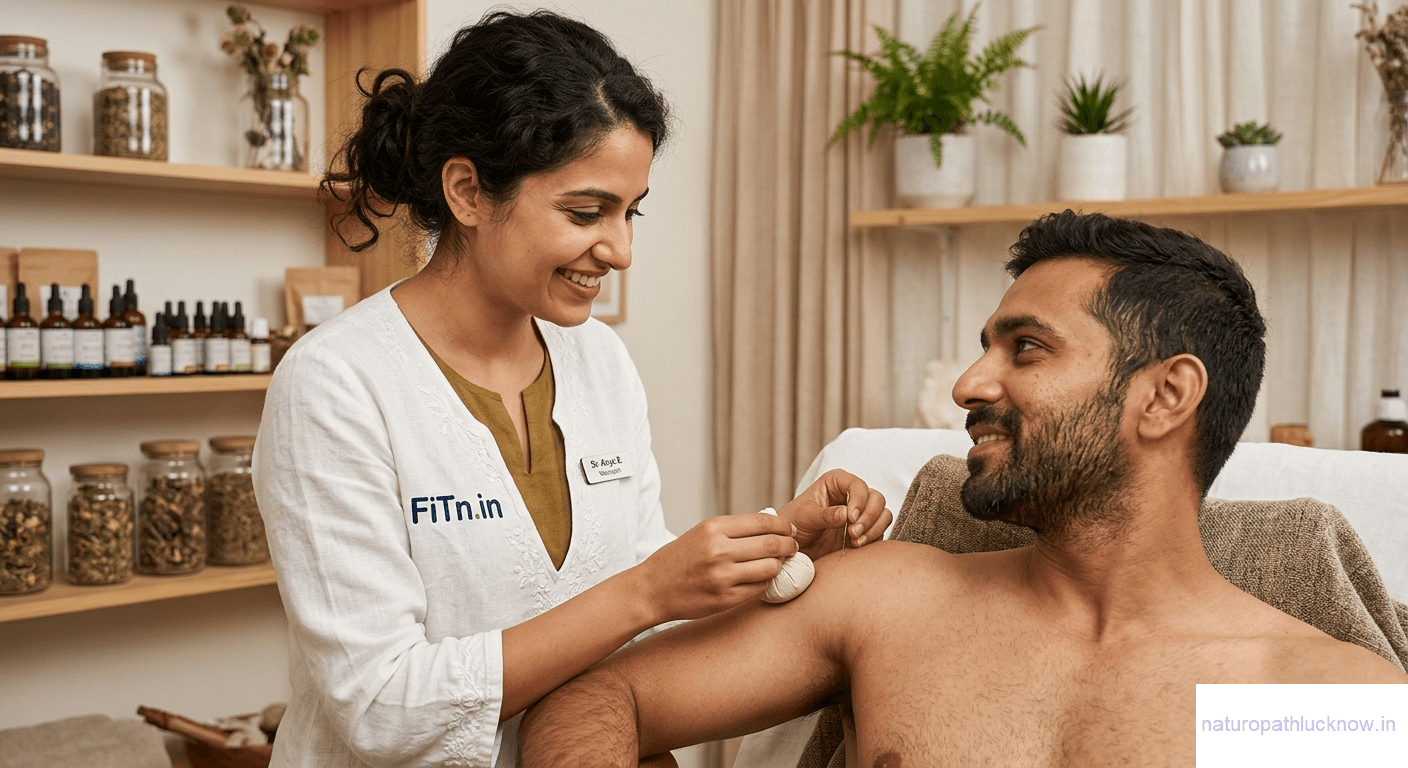 Image showing Naturopathy doctor in Lucknow giving natural healing treatment