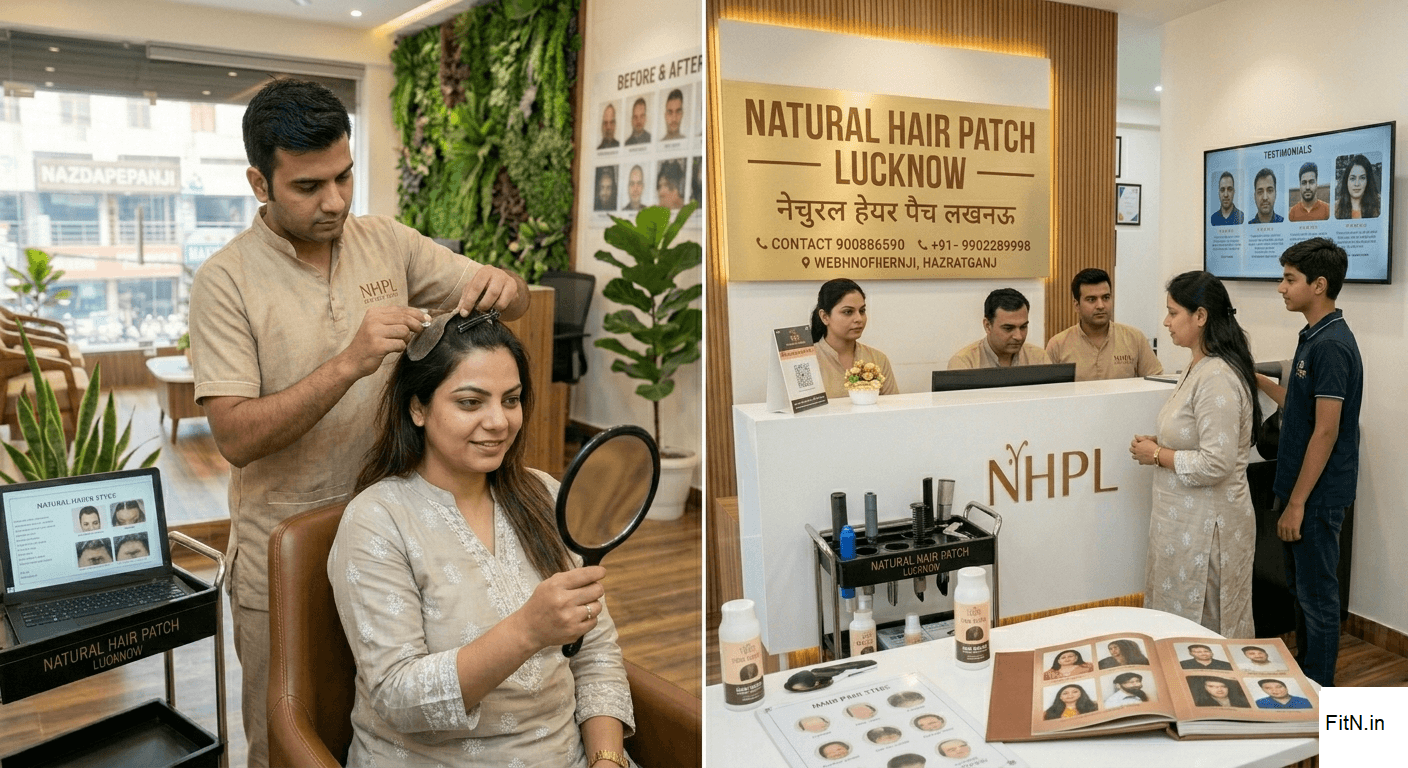 Hair patch specialist working with a client at Lucknow hair patch clinic