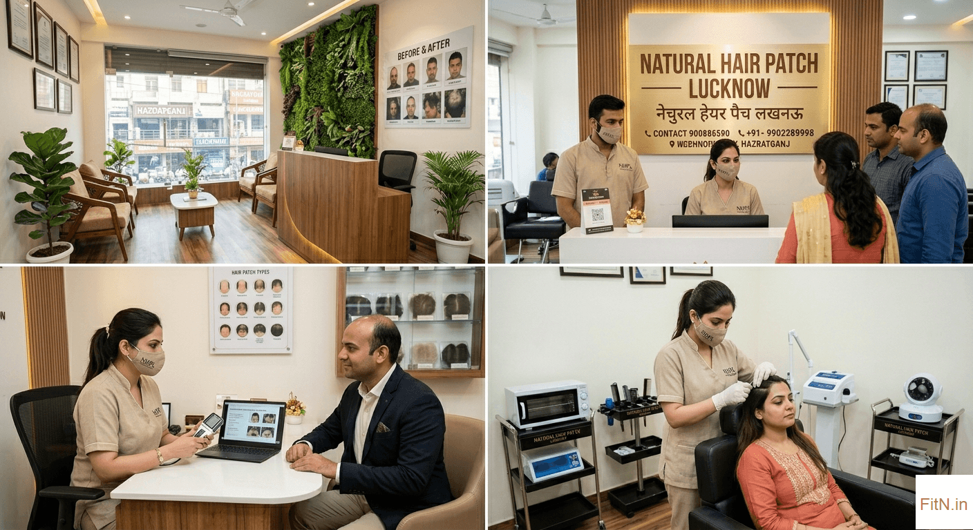 Natural Hair Patch clinic workflow and hair patch preparation in Lucknow