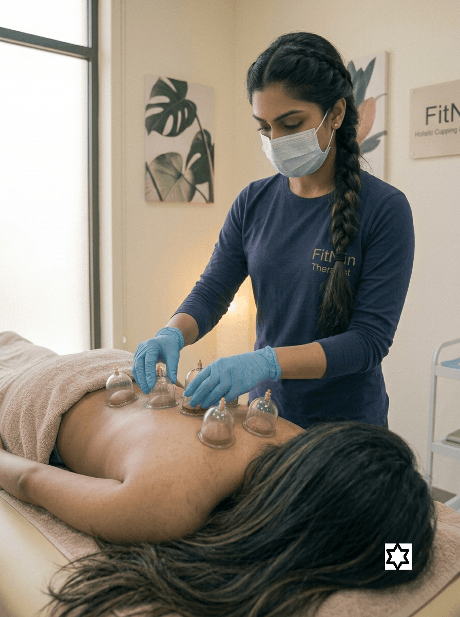 Hijama Expert giving Cupping therapy giving session at Lucknow Naturopathy