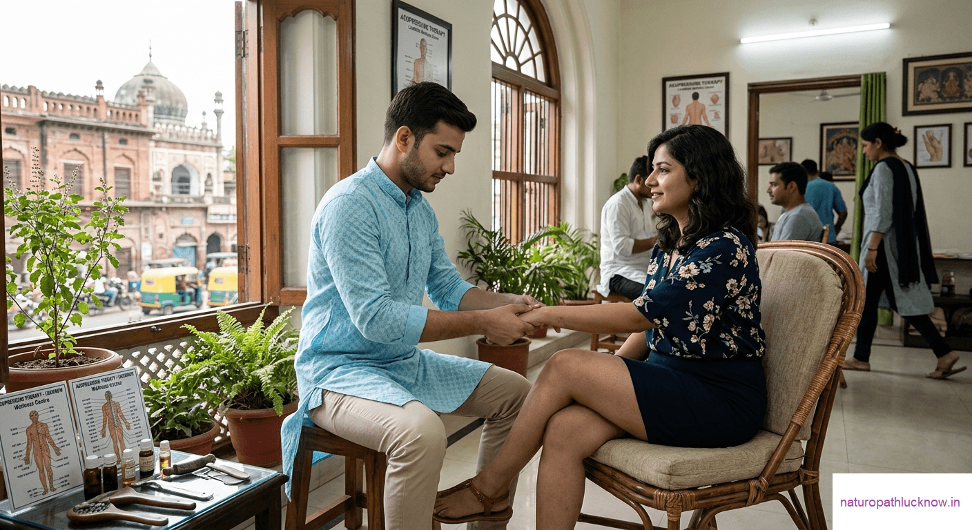 Acupressure Care in Lucknow Patient Receiving Natural Acupressure in Lucknow for Better Health