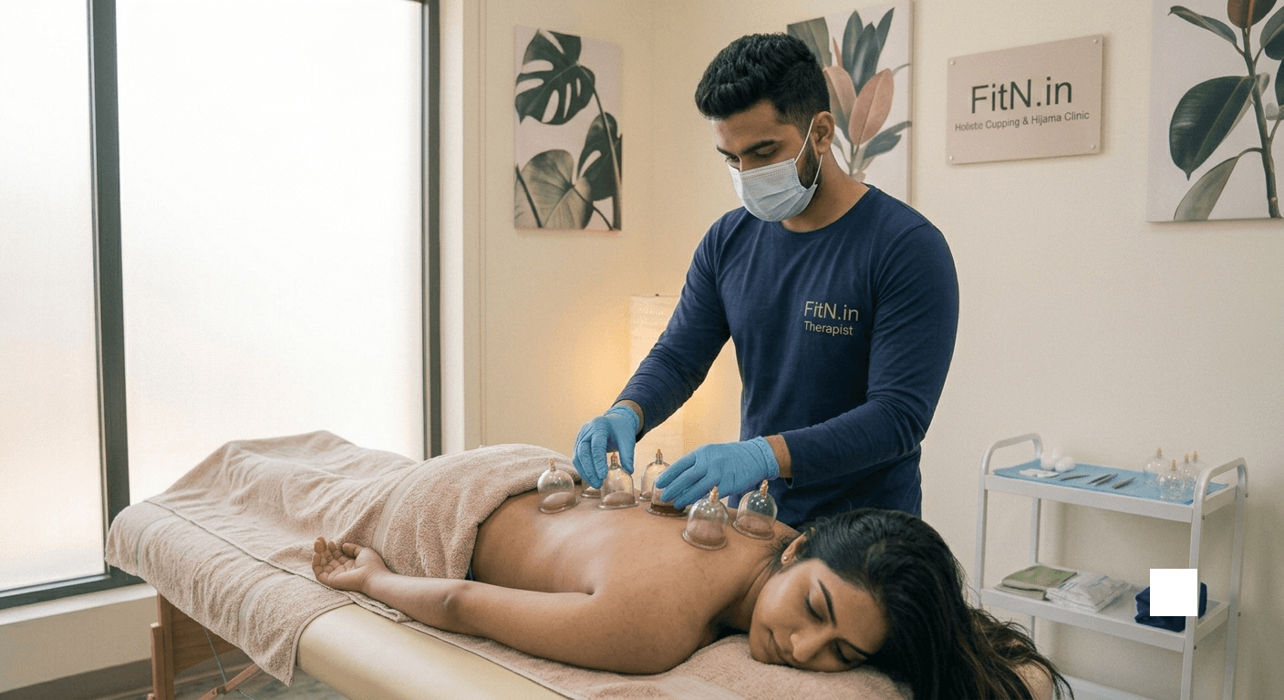 Medical skilled Cupping therapy giving session at Lucknow Naturopathy