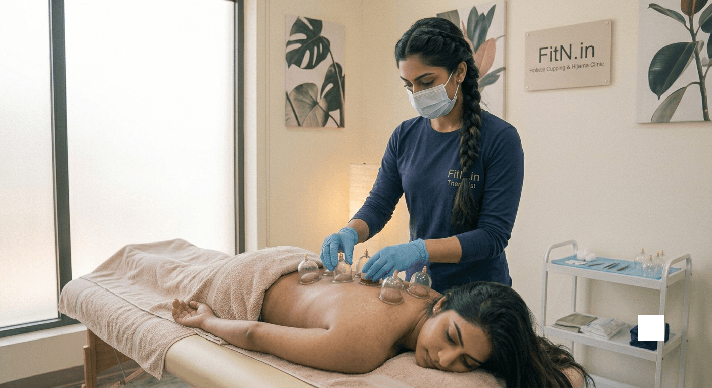 Women's Health Support Cupping and Hijama therapy giving session at Lucknow Naturopathy