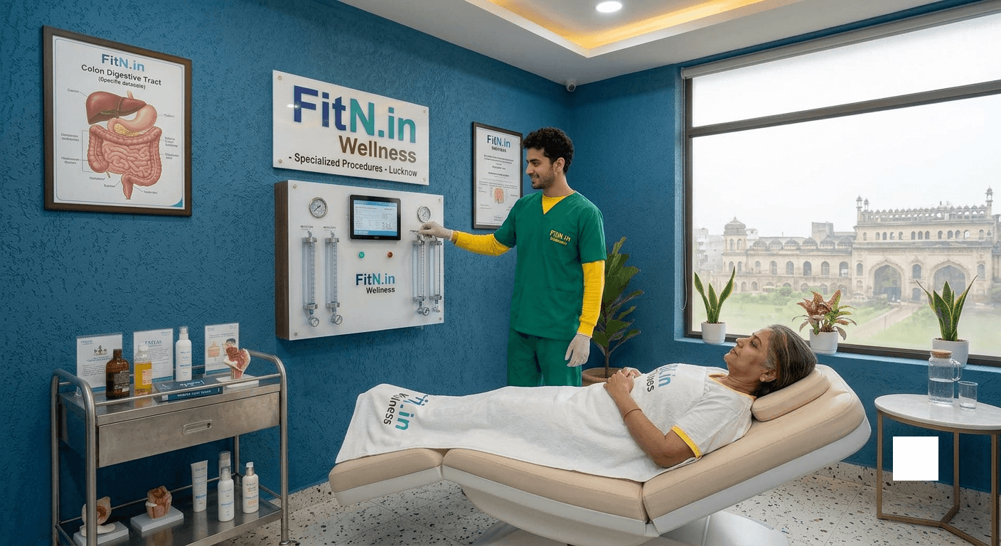 Qualified hydrotherapist providing treatment at a naturopathy clinic in Lucknow