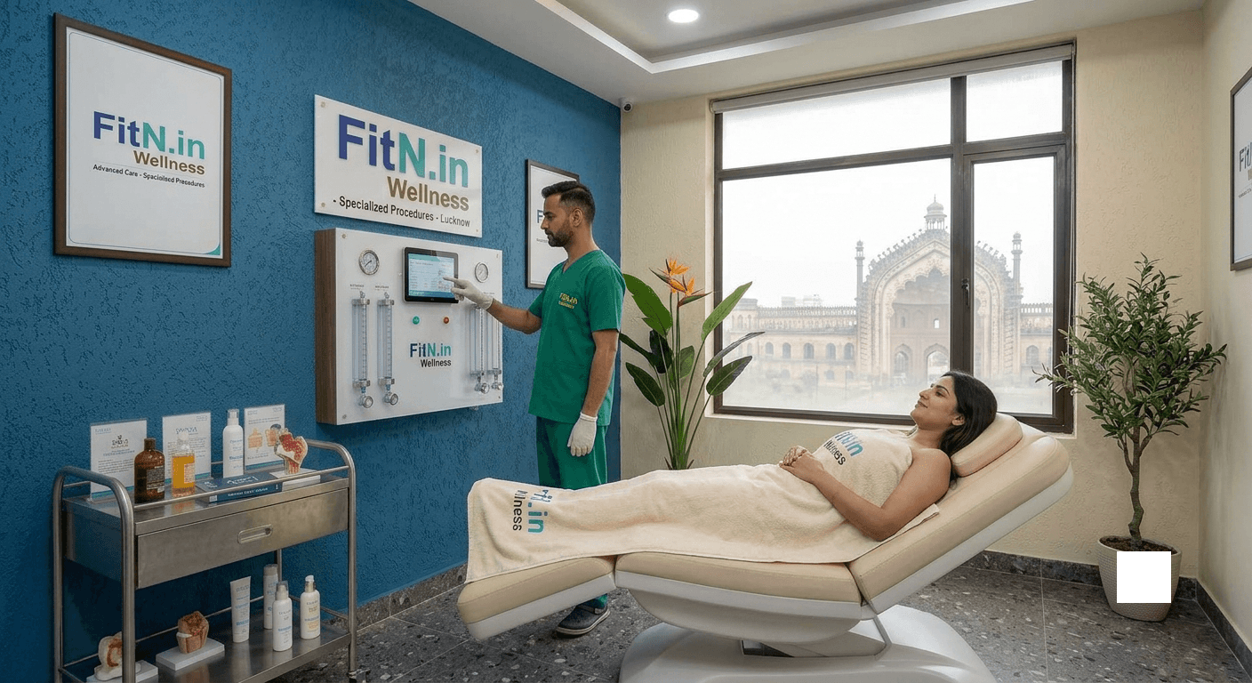 Hydrotherapy treatment being performed using a hydrotherapy machine in Lucknow